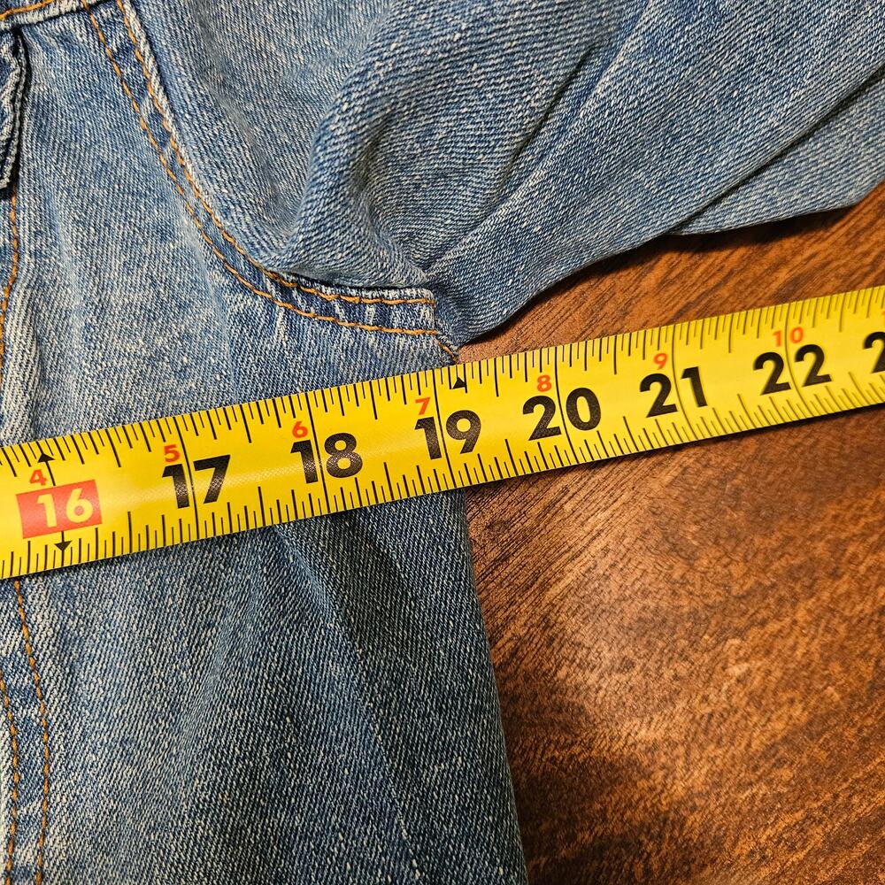 Highway Jeans Distressed Cropped Denim Jacket Light Wash Large - Picture 4 of 6
